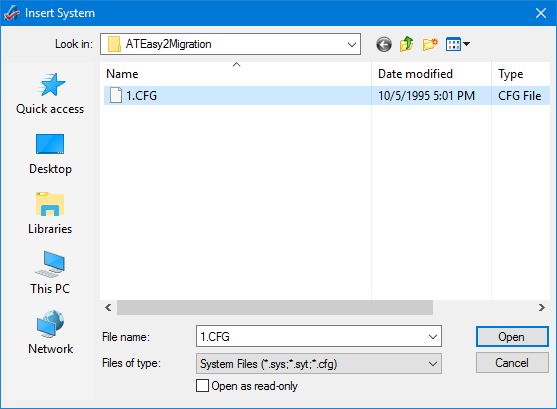 .CFG file being added